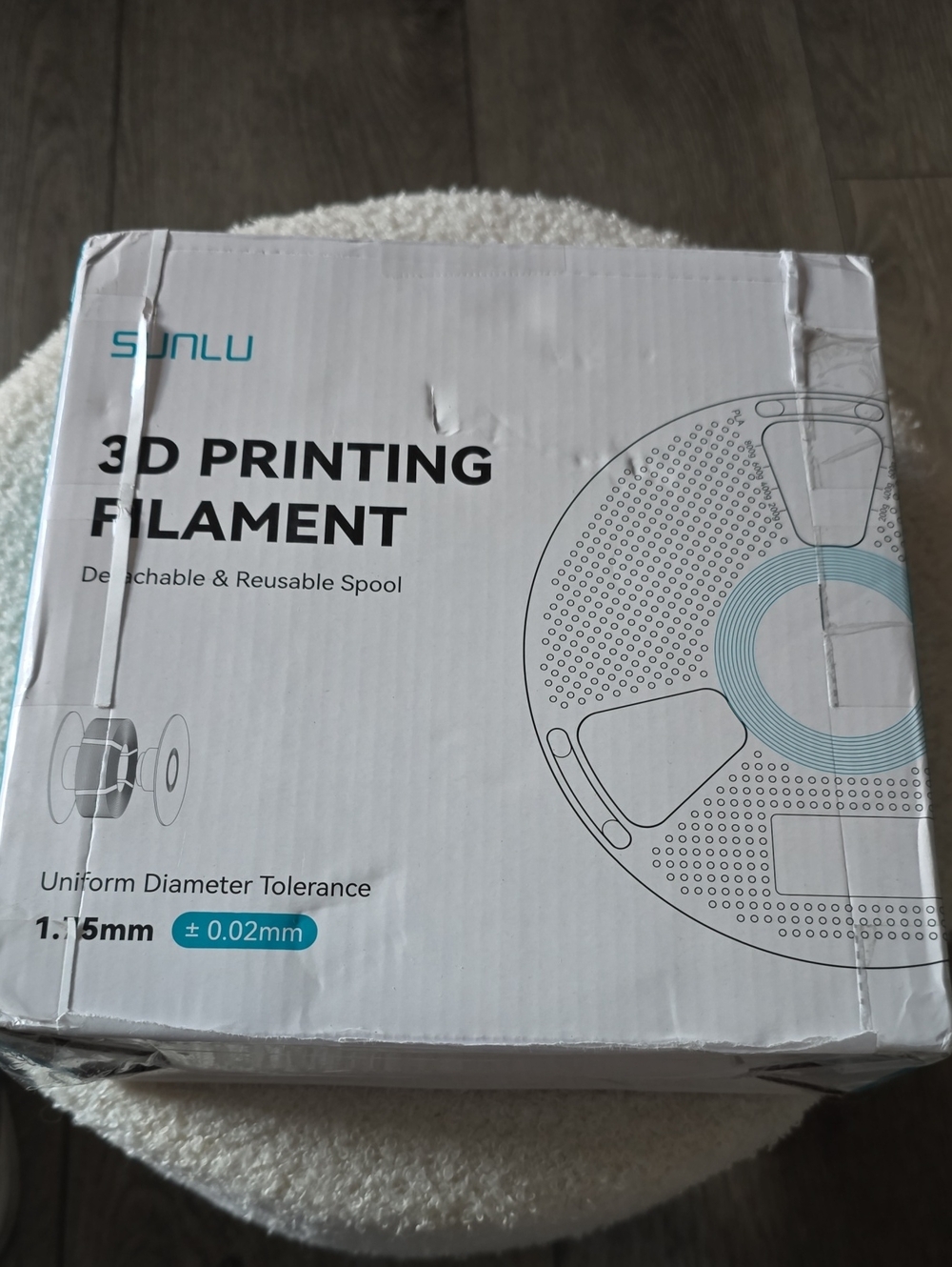 White 3D Printer Filament Spool - Compatible PLA Material